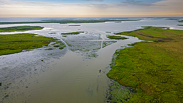 Aerial of Lake Chad, Chad, Africa