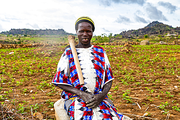 Woman coming back from the fields, Northern Cameroon, Africa