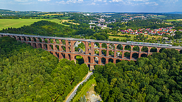 Goltzsch Viaduct, largest brick-built bridge in the world, Saxony, Germany, Europe