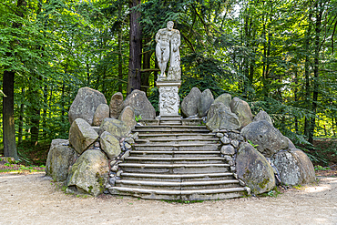 Statue in the Kromlau Azalea and Rhododendron Park, Gablenz, Saxony, Germany, Europe