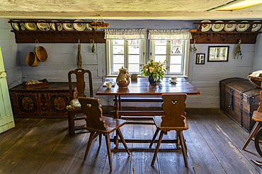 Interior of a farmhouse, Open Air Museum in Lehde, UNESCO Biosphere Reserve, Spree Forest, Brandenburg, Germany, Europe