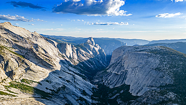 Granite mountains with Half Dome in the background, Yosemite National Park, UNESCO World Heritage Site, California, United States of America, North America