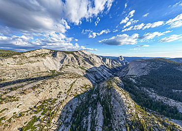 Granite mountains at sunset, Yosemite National Park, UNESCO World Heritage Site, California, United States of America, North America