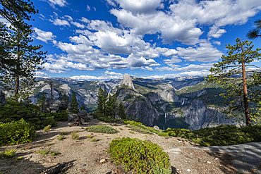 View over Yosemite National Park with Half Dome, UNESCO World Heritage Site, California, United States of America, North America