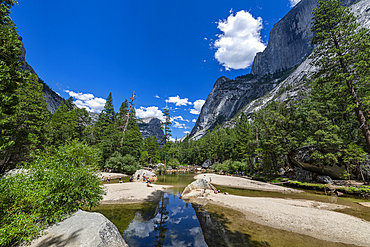 Mirror Lake in the Tenaya Canyon, Yosemite National Park, UNESCO World Heritage Site, California, United States of America, North America