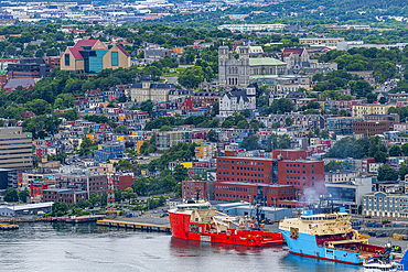 The town of St. John's from Signal Hill National Historic Site, St. John's, Newfoundland, Canada, North America