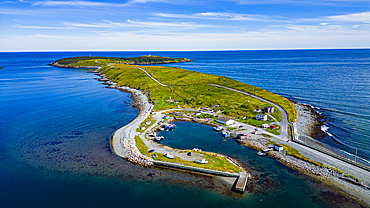 Aerial of the island near Ferryland, Avalon Peninsula, Newfoundland, Canada, North America