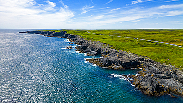 Coastline around Cape Race Lighthouse, Mistaken Point, UNESCO World Heritage Site, Avalon Peninsula, Newfoundland, Canada, North America