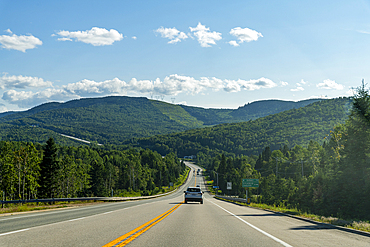 Road along the Saint Lawrence River, Quebec, Canada, North America