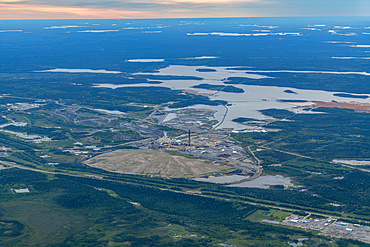 Aerial of Thompson, Manitoba, Canada, North America