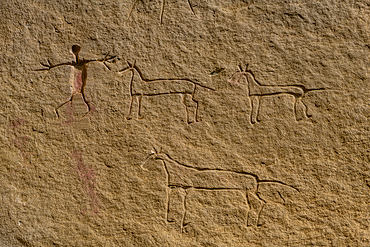 Indian rock carving, Writing-on-Stone Provincial Park, UNESCO World Heritage Site, Alberta, Canada, North America