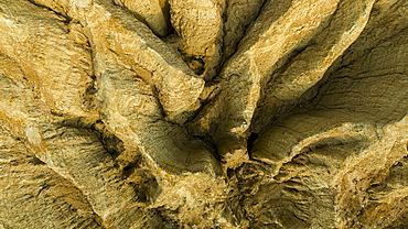 Aerial of the sandstone erosion landscape of Miradouro da Lua (Viewpoint of the Moon), south of Luanda, Angola, Africa