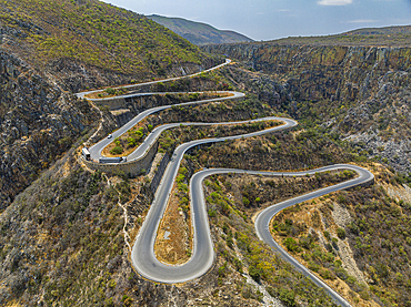 Aerial of Serra da Leba mountain pass, Angola, Africa