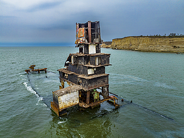 Shipwreck beach, Bay of Santiago, Luanda, Angola, Africa