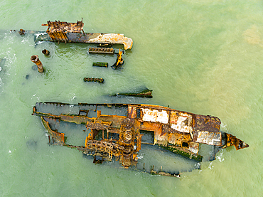 Shipwreck beach, Bay of Santiago, Luanda, Angola, Africa