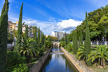 La Riera channel, Palma, Mallorca, Balearic islands, Spain, Mediterranean, Europe