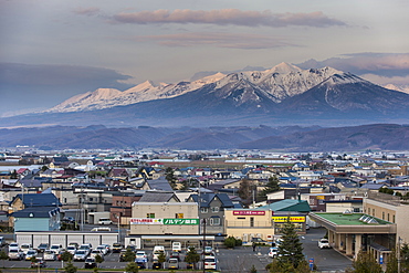 Spectacular view over the Daisetzuan National Park from Furano, Hokkaido, Japan, Asia