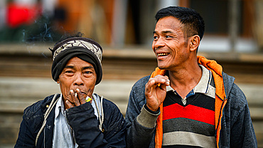 Two men, Apatani Tribe, Ziro Valley, Arunachal Pradesh, India, Asia