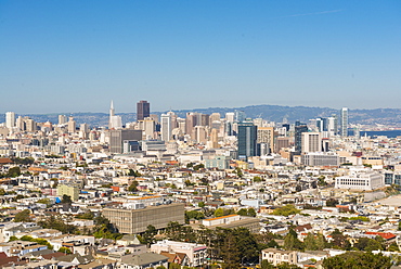 View of the city from Twin Peaks, San Francisco, California, United States of America, North America