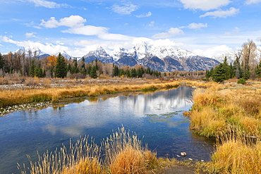 Schwabacher landing, Teton Range, Grand Teton National Park, Wyoming, United States of America, North America