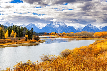 Schwabacher landing, Teton Range, Grand Teton National Park, Wyoming, United States of America, North America