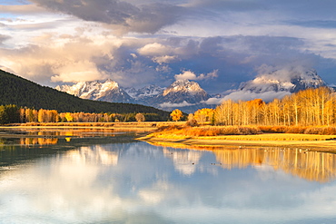 Oxbow Bend, Teton Range, Grand Teton National Park, Wyoming, United States of America, North America