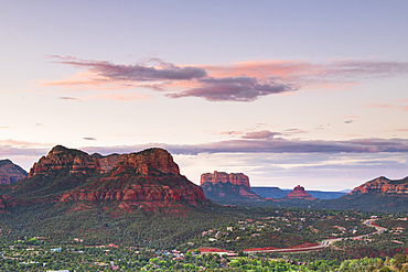 Moody sky over Sedona from Airport Mesa, Sedona, Arizona, United States of America, North America