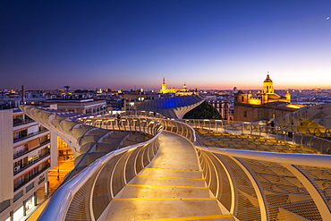 Spiral walkways of the Metropol Parasol, Plaza de la Encarnacion, Seville, Andalusia, Spain, Europe