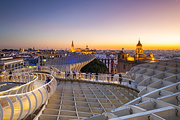 Spiral walkways of the Metropol Parasol, Plaza de la Encarnacion, Seville, Andalusia, Spain, Europe