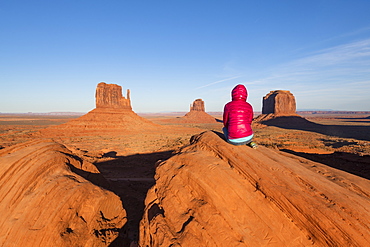 Sandstone buttes in Monument Valley Navajo Tribal Park on the Arizona-Utah border, United States of America, North America