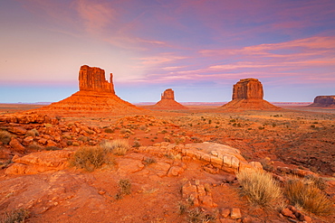 Sandstone buttes in Monument Valley Navajo Tribal Park on the Arizona-Utah border, United States of America, North America