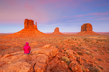 Sandstone buttes in Monument Valley Navajo Tribal Park on the Arizona-Utah border, United States of America, North America