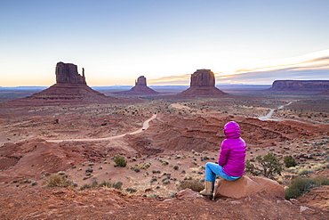 Sandstone buttes in Monument Valley Navajo Tribal Park on the Arizona-Utah border, United States of America, North America