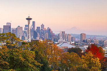 View of the Space Needle from Kerry Park, Seattle, Washington State, United States of America, North America