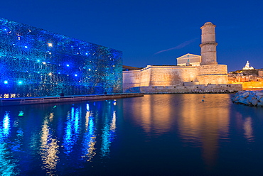 MUCEM and Fort Saint Jean, Marseille, Bouches du Rhone, Provence, Provence-Alpes-Cote d'Azur, France, Mediterranean, Europe