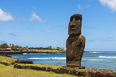 Moai heads of Easter Island, Rapa Nui National Park, UNESCO World Heritage Site, Easter Island, Chile, South America