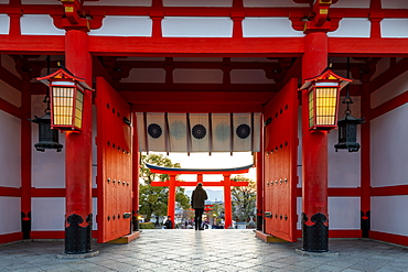 Fushimi Inari Taisha shrine and torii gates, Kyoto, Japan, Asia