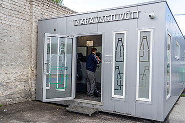 Recycling centre in Kalamaja quarter of Tallinn, Estonian, Europe