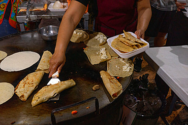 Local traditional food sellers at a funfair in Cancun,Quintana Roo,Mexico