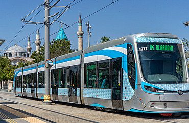 Tram public transport station in Konya, Turkey