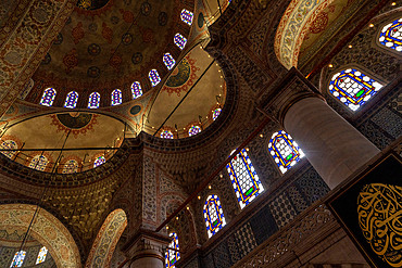 Views and visitors to the Blue Mosque in Istanbul, Turkey, Türkiye