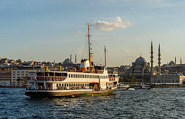 Ferry boats across the Bosphorus in Istanbul, Turkey, Türkiye