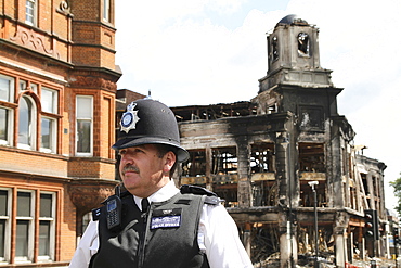 Damage caused by riot and looting in tottenham, london, uk