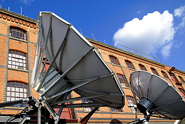 Uk satellite dishes at the ap hq in camden, london