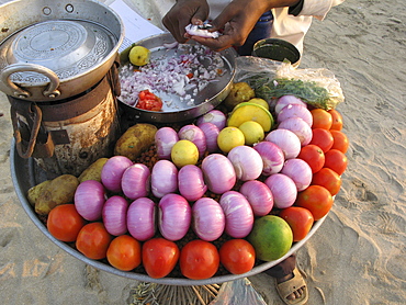 India. Salad vendor in mumbai