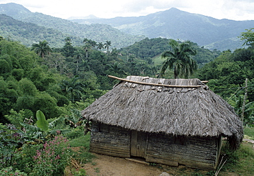 Cuba. Typical bohio peasant ranch in the oriente eastern region