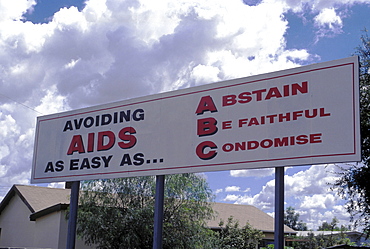 Healthcare, botswana. Gaborone. Hiv/aids awareness billboard