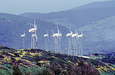 Spain, wind mill ecological park near almeria.