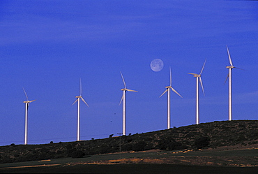 Wind energy, spain. Windmill ecological park near valencia