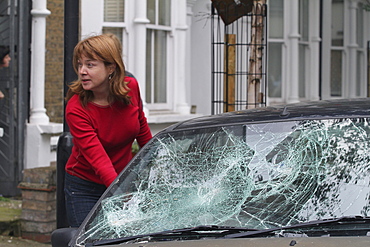 Damaged caused by rioters in hackney, london, uk